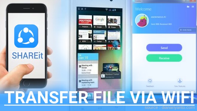 Transfer File via Wifi di Polytron Wizard Quadra S W7451 Menggunakan ShareIt Terbaru